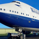 A photo of the front of a retired Boeing 747 aircraft